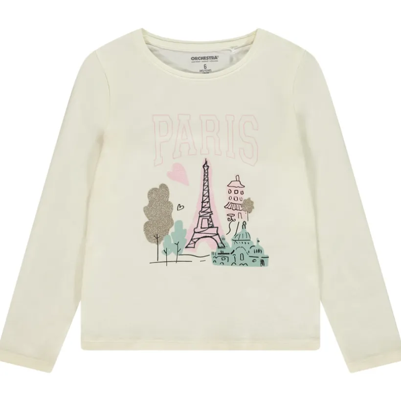 T-shirt manches longues print Capitale pour fille