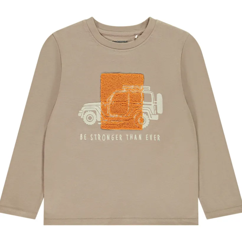 T-shirt manches longues à print et bouclettes pour garçon