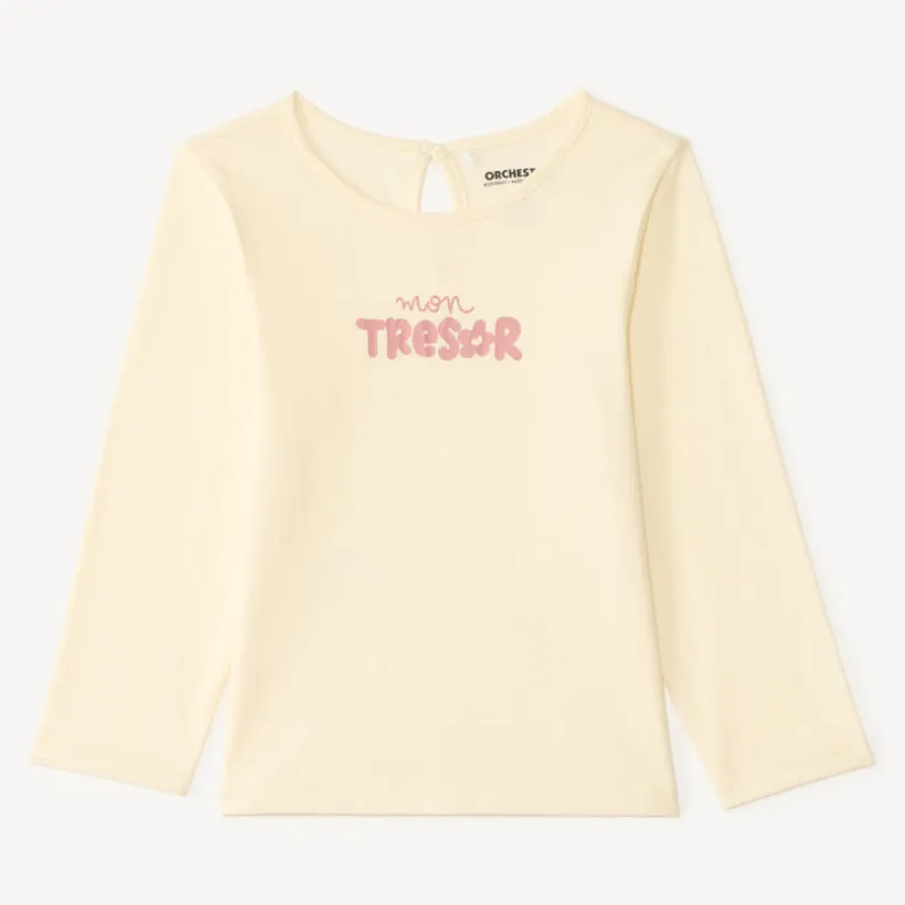 T-shirt manches longues print fantaisie pour bébé fille