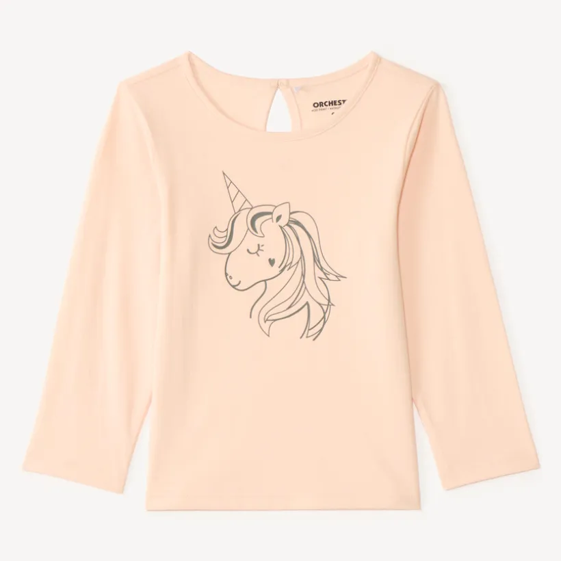 T-shirt manches longues print fantaisie pour bébé fille