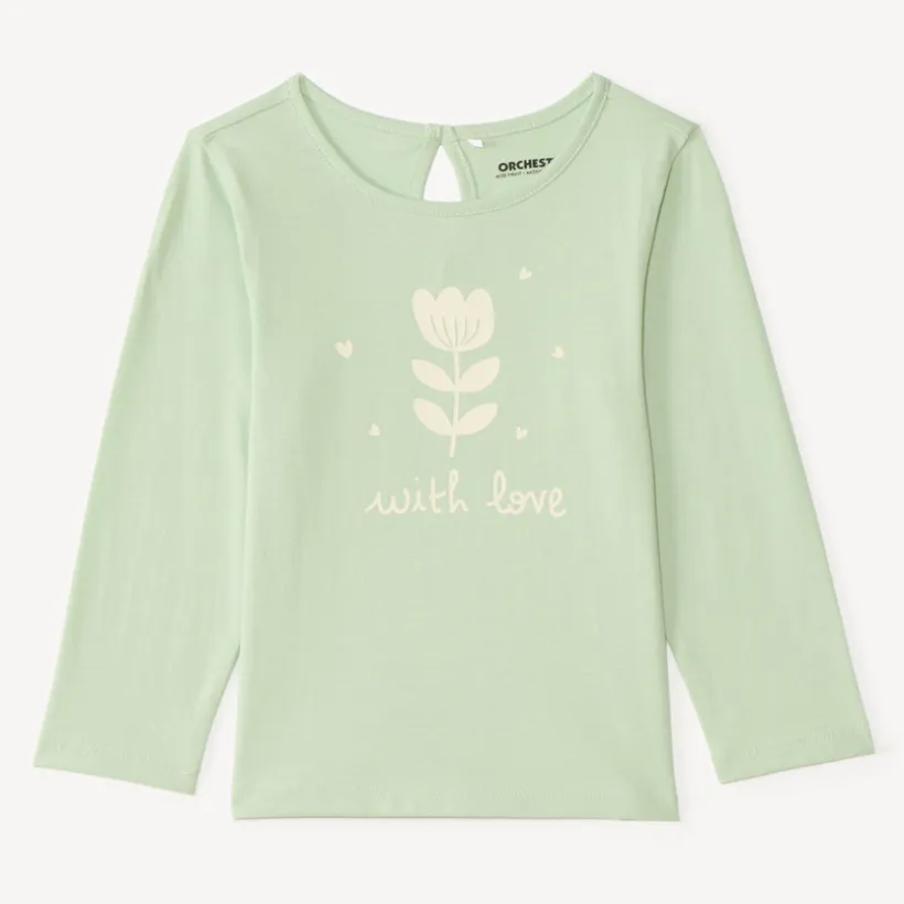 T-shirt manches longues print fantaisie pour bébé fille
