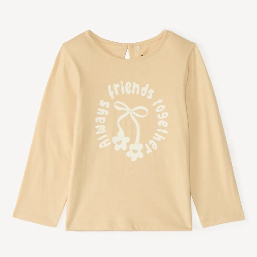 T-shirt manches longues print fantaisie pour bébé fille