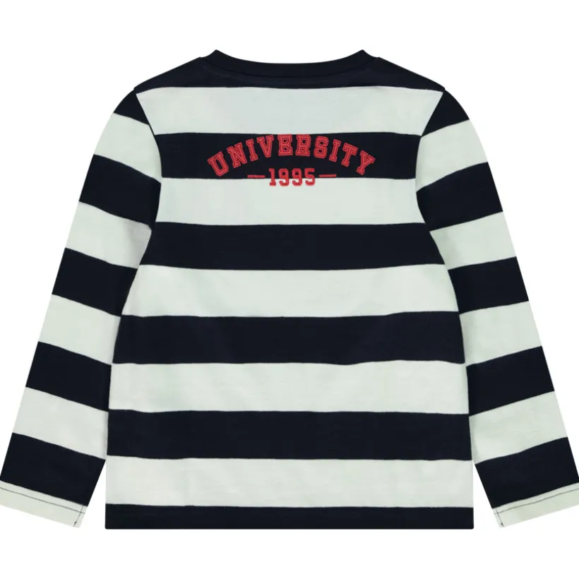 T-shirt manches longues rayé à patch bouclettes pour garçon
