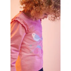 T-shirt manches longues à ruché print pailleté pour bébé fille