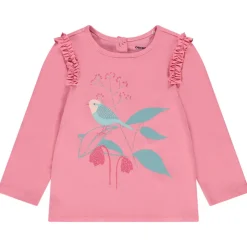 T-shirt manches longues à ruché print pailleté pour bébé fille