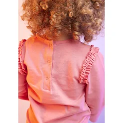 T-shirt manches longues à ruché print pailleté pour bébé fille