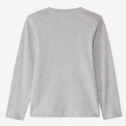 T-shirt manches longues uni avec soft print pour garçon