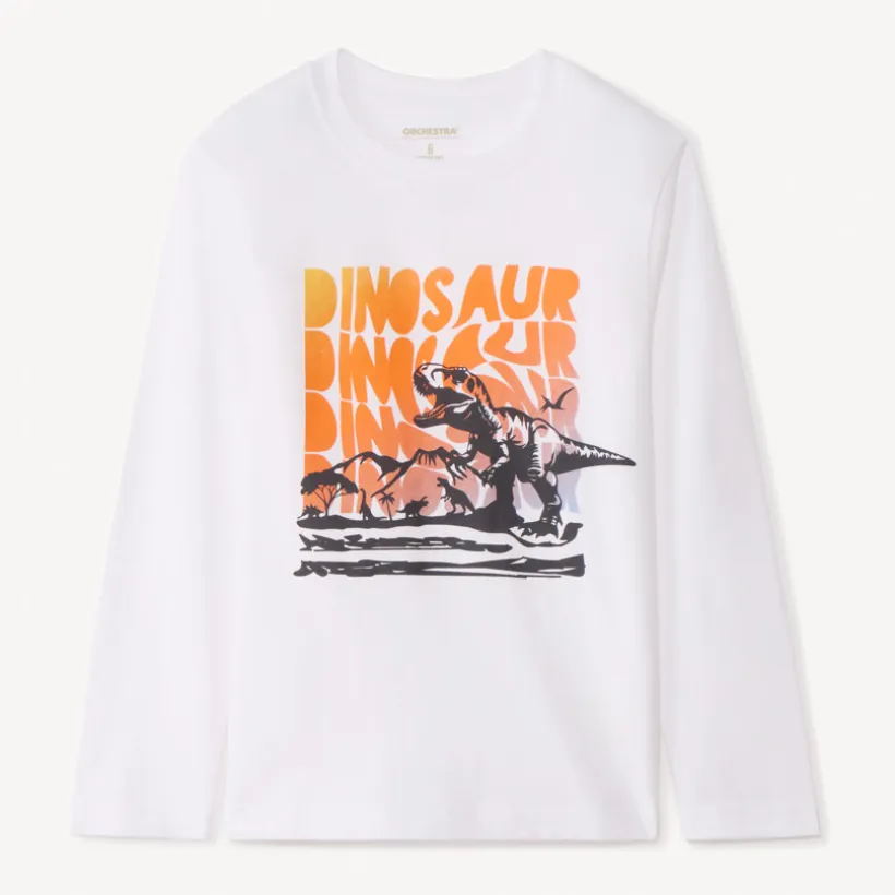 T-shirt manches longues uni avec soft print pour garçon