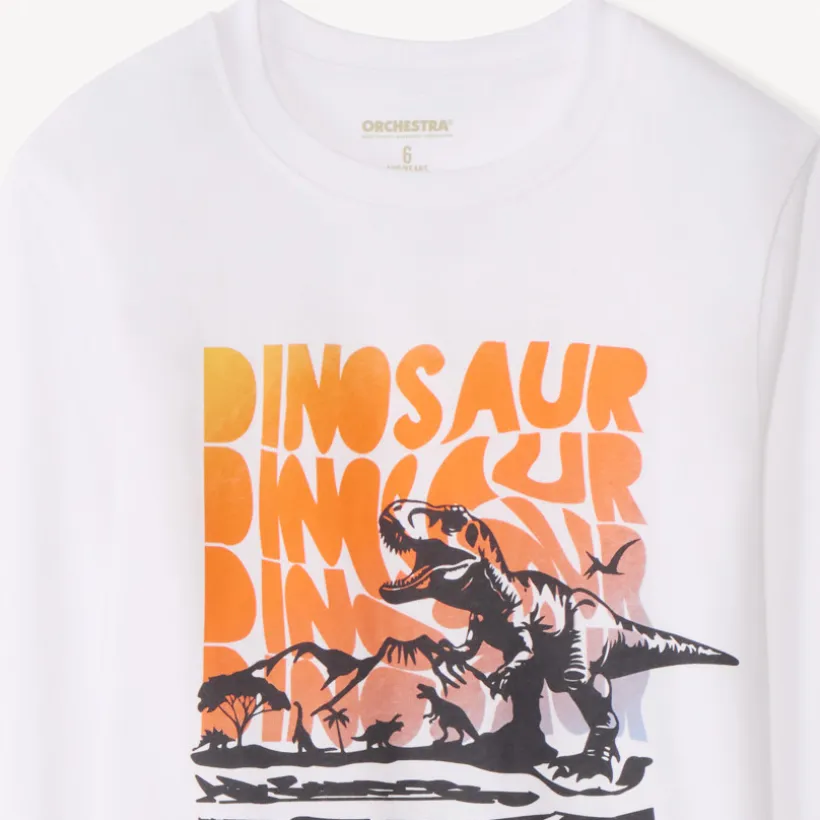 T-shirt manches longues uni avec soft print pour garçon