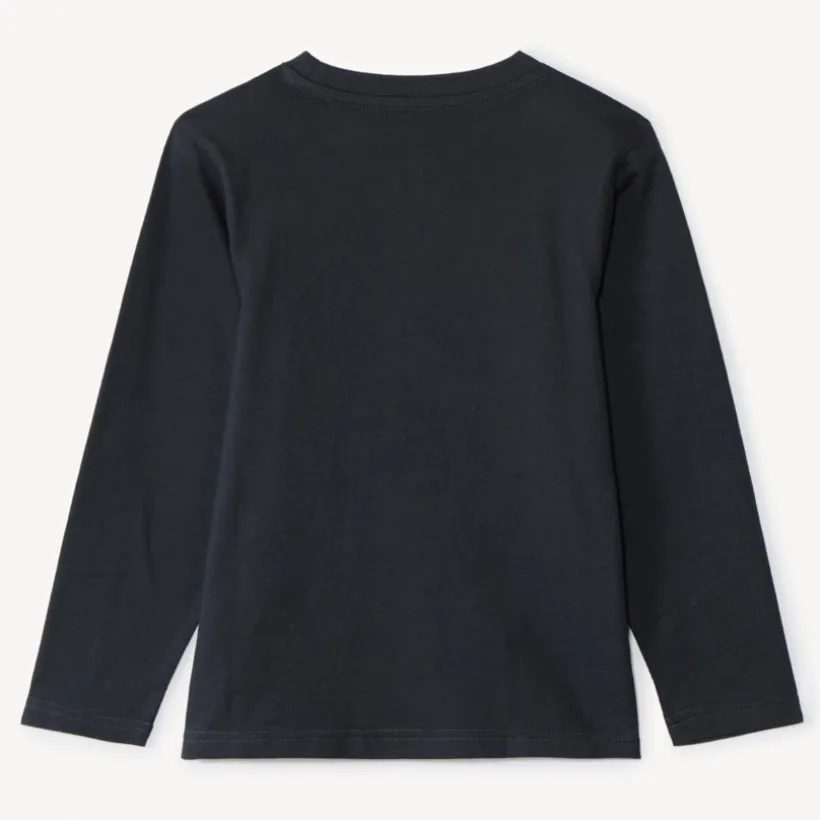 T-shirt manches longues uni à motif brodé effet bouclette pour garçon