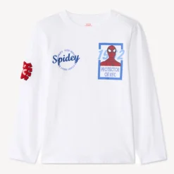 T-shirt manches longues uni Spider-Man Marvel pour garçon