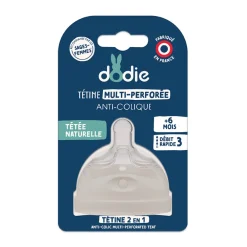 Tétine multi-perforée anti-colique en silicone débit 3