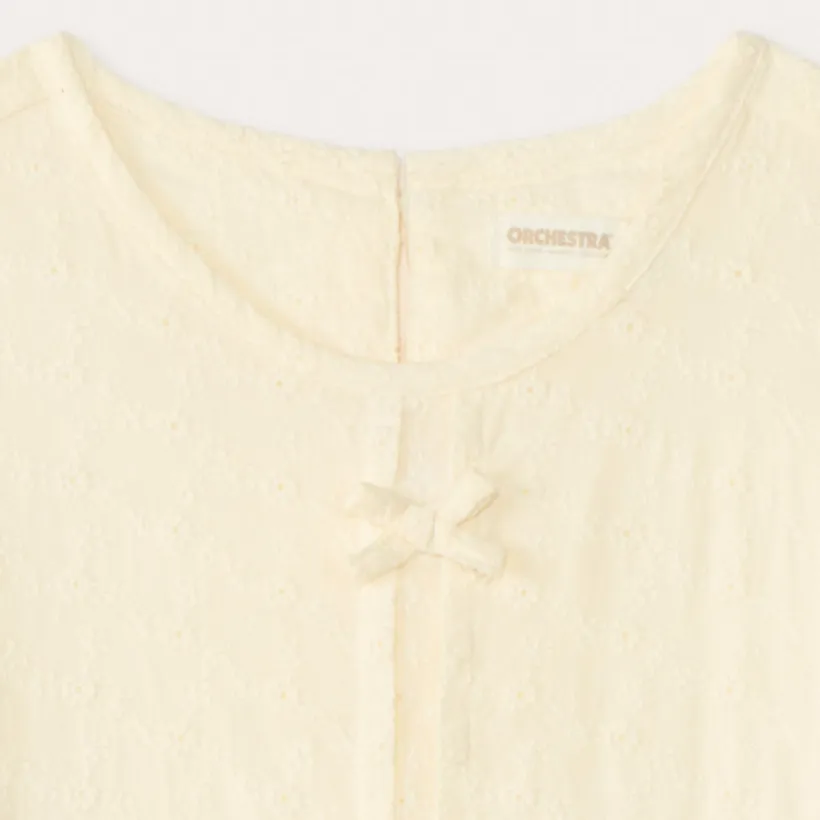 Tunique manches courtes en broderie anglaise pour fille