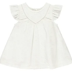 Tunique manches courtes en broderie anglaise pour bébé fille