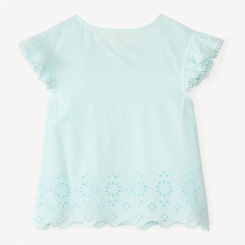 Tunique manches courtes en voile fantaisie uni pour fille