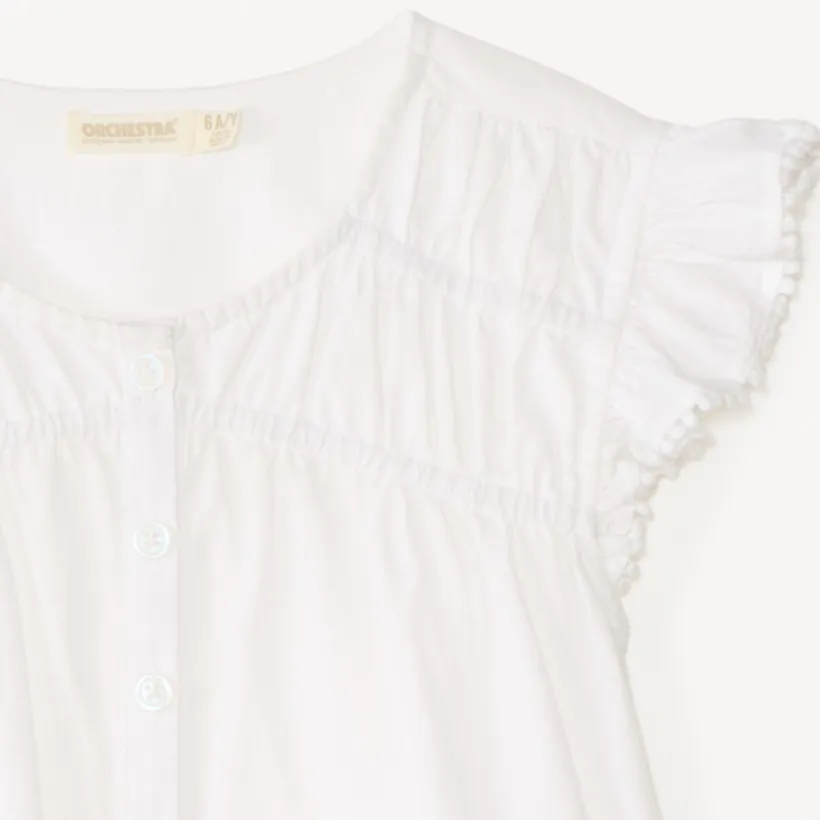 Tunique manches courtes en voile fantaisie uni pour fille