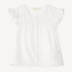 Tunique manches courtes en voile fantaisie uni pour fille
