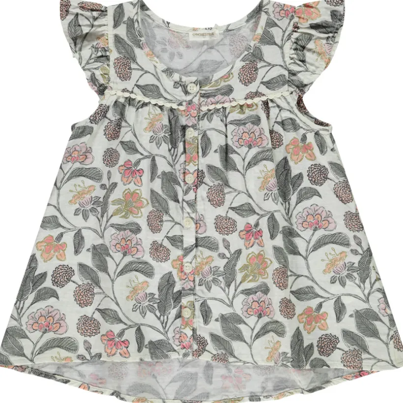 Tunique manches courtes imprimé floral pour fille