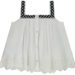 Tunique sans manches avec broderie anglaise pour fille