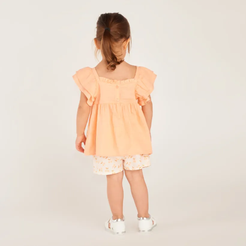 Tunique smockée à volants pour bébé fille
