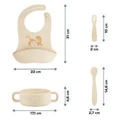 Vaisselle infantile + bavoir Mini Roar 4M+