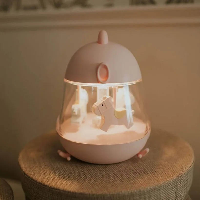 Veilleuse LED musicale Carrousel Rose