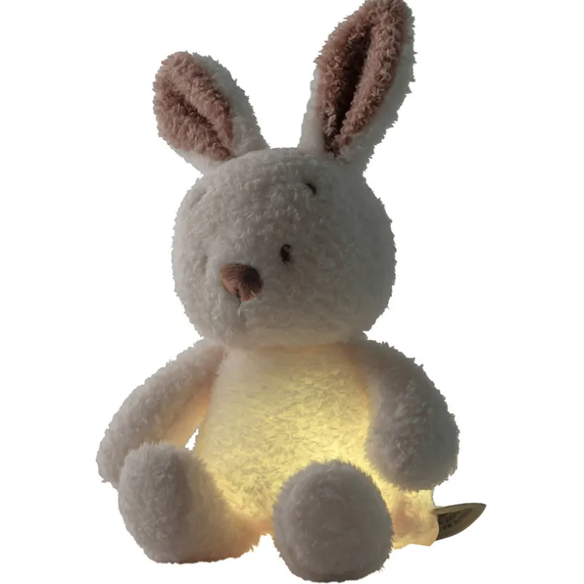 Veilleuse mini Peluche Lapin 25cm Teddy Bouclette Ecru
