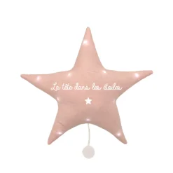 Veilleuse musicale étoile "La tête dans les étoiles" - Rose