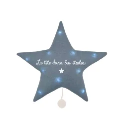 Veilleuse musicale étoile "La tête dans les étoiles" - Bleu