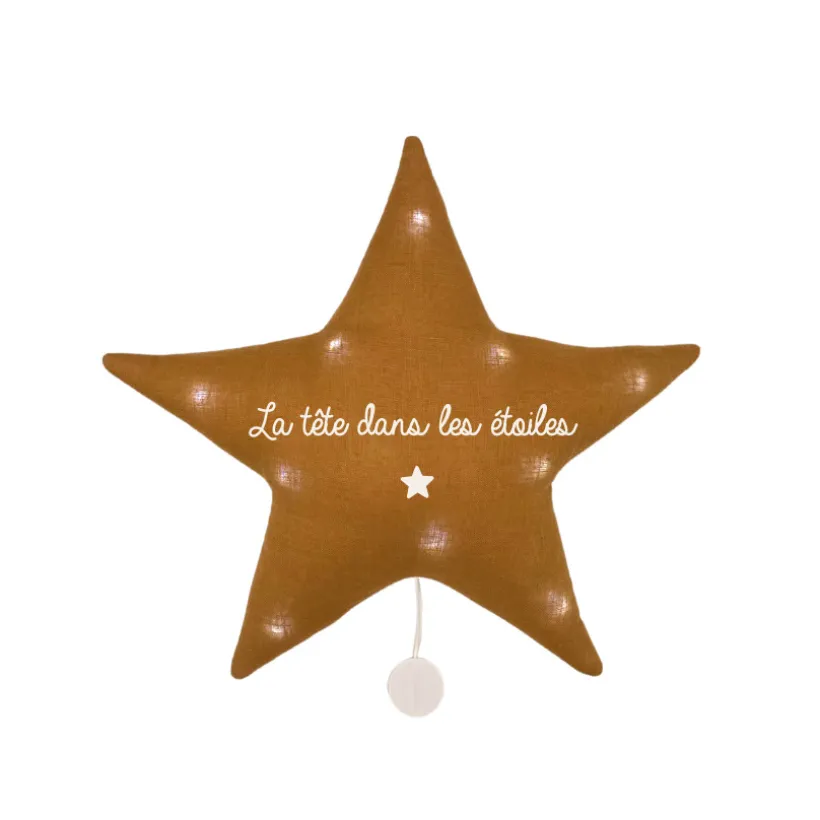 Veilleuse musicale étoile "La tête dans les étoiles" - Terracotta