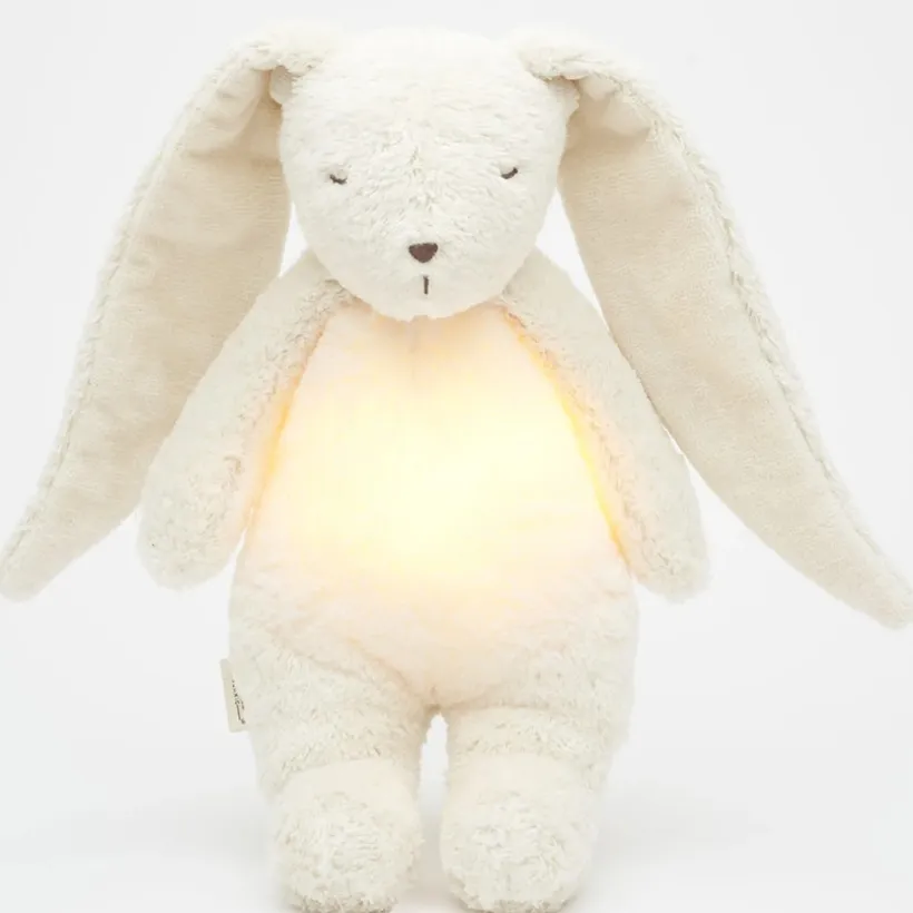 Veilleuse peluche Son & Lumière Lapin Polar Natur coton bio