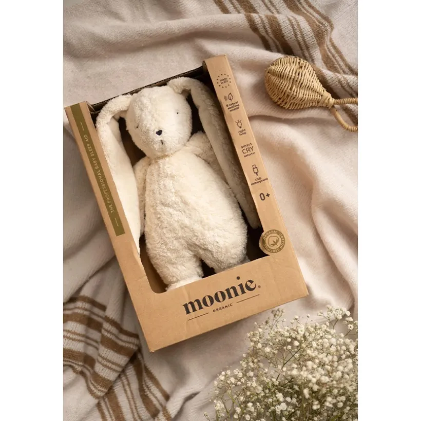 Veilleuse peluche Son & Lumière Lapin Polar Natur coton bio