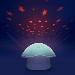 Veilleuse projecteur d'étoiles et musical Vert Champignon Vert