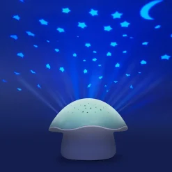 Veilleuse projecteur d'étoiles et musical Vert Champignon Vert