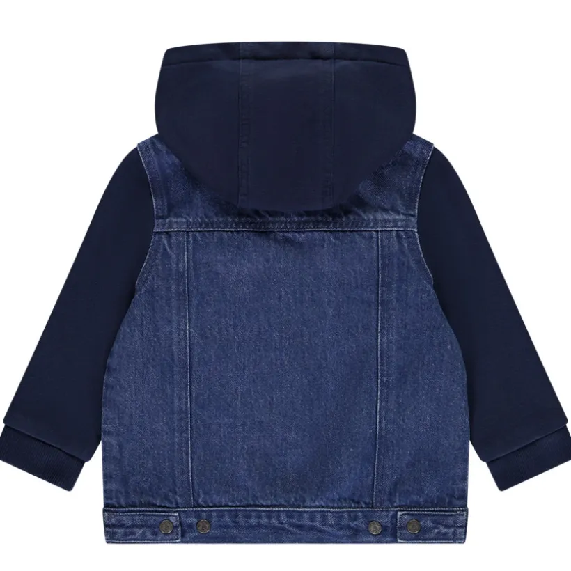 Veste bi-matière à capuche pour bébé garçon