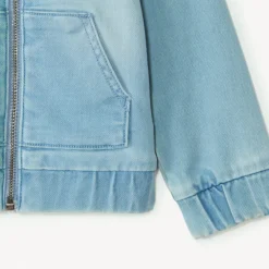 Veste bomber en jean à col côtelé pour bébé garçon