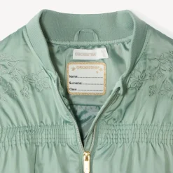Veste bomber fille en toile avec broderie fleurie