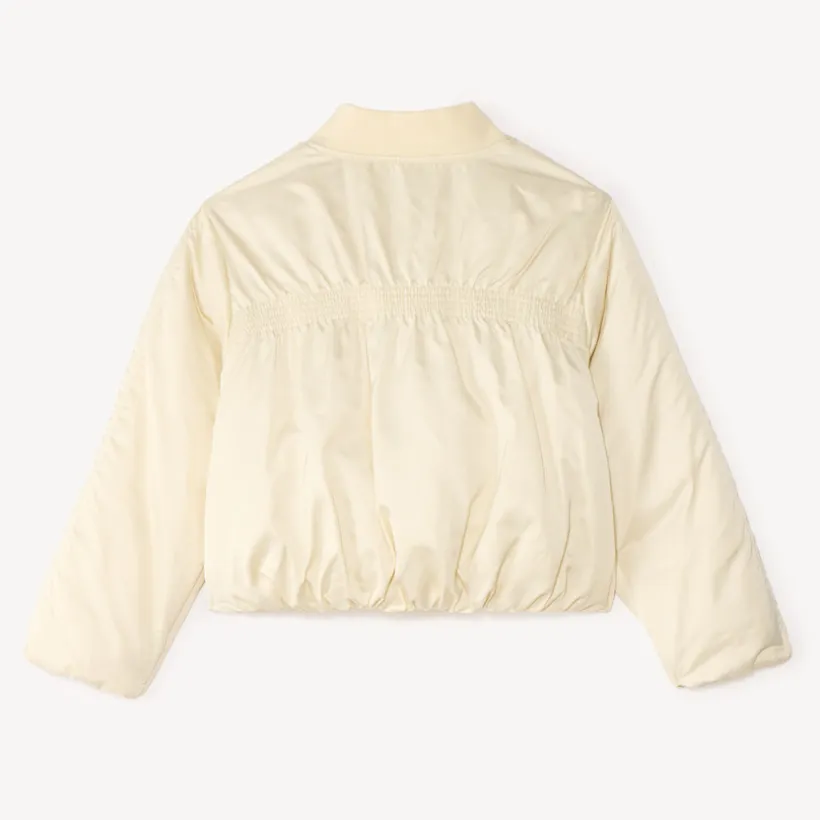 Veste bomber fille en toile avec broderie fleurie