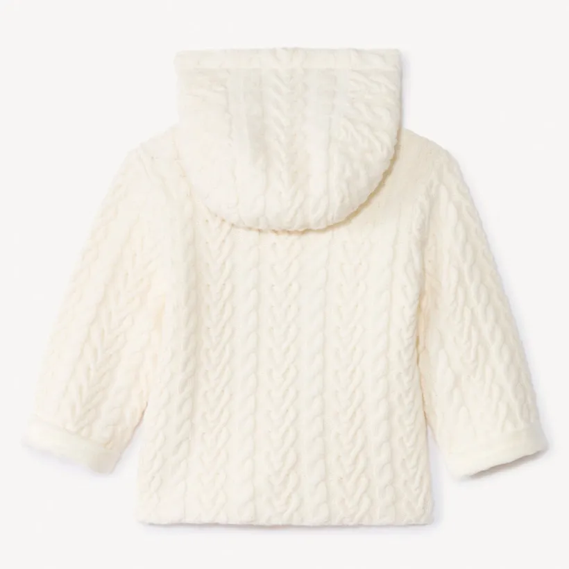 Veste à capuche en tricot doublé velours pour bébé