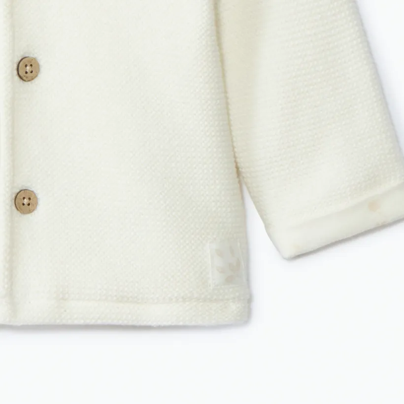 Veste à capuche en tricot uni pour bébé