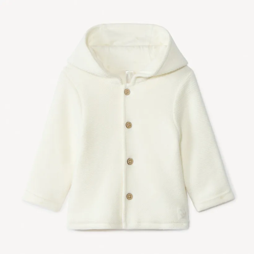 Veste à capuche en tricot uni pour bébé