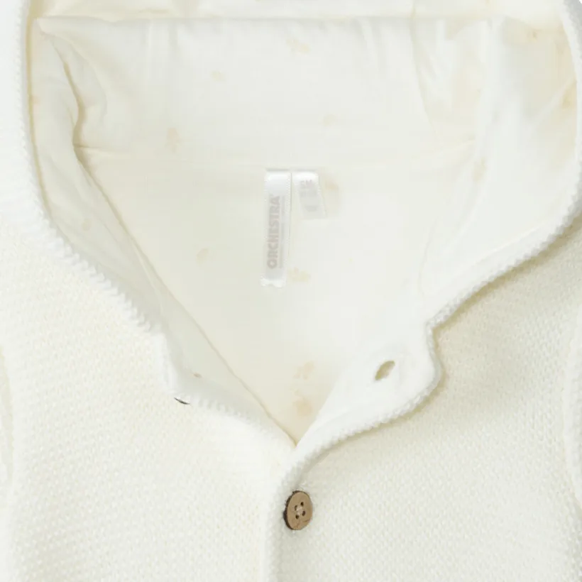Veste à capuche en tricot uni pour bébé