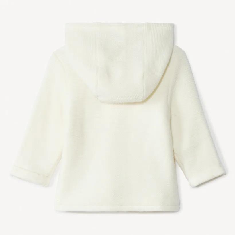 Veste à capuche en tricot uni pour bébé