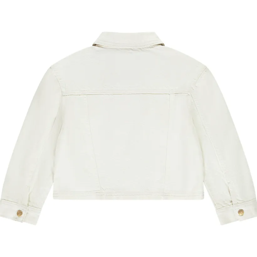 Veste courte en jean avec rivets pour fille
