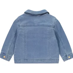 Veste effet jean avec empiècement volantée + boutons fantaisie pour bébé fille