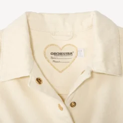 Veste en denim uni avec broderie cœurs pour bébé fille