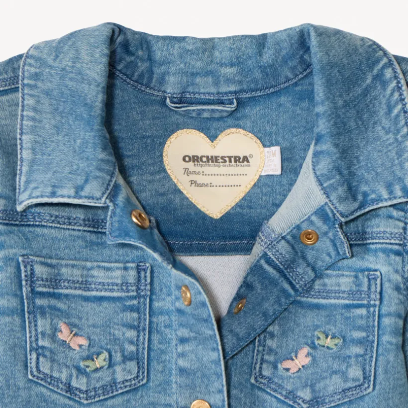 Veste en jean avec broderie pour bébé fille
