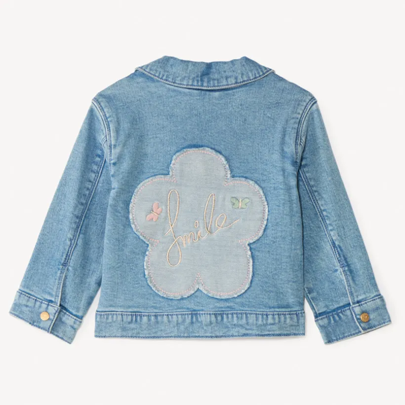 Veste en jean avec broderie pour bébé fille
