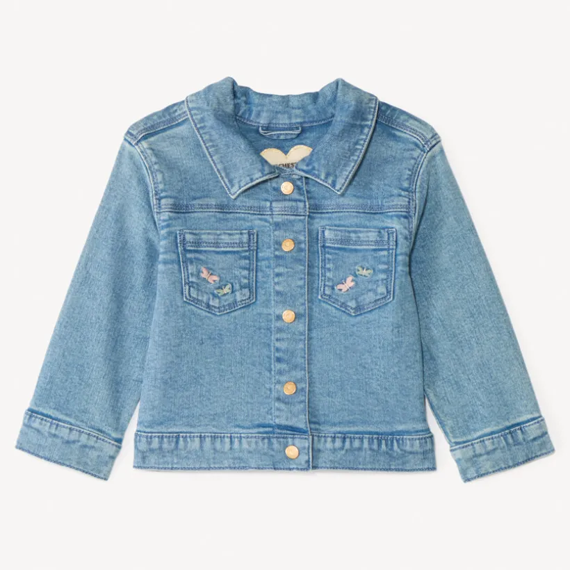 Veste en jean avec broderie pour bébé fille