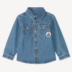 Veste en jean brodée voilier pour bébé garçon